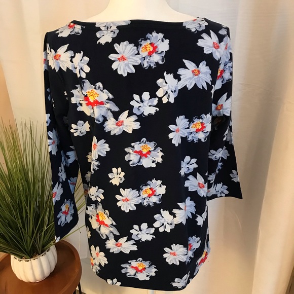 NWT Talbots Navy Floral T-Shirt Size X - Picture 3 of 7